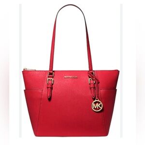 New Michael Kors Red Tote Bag